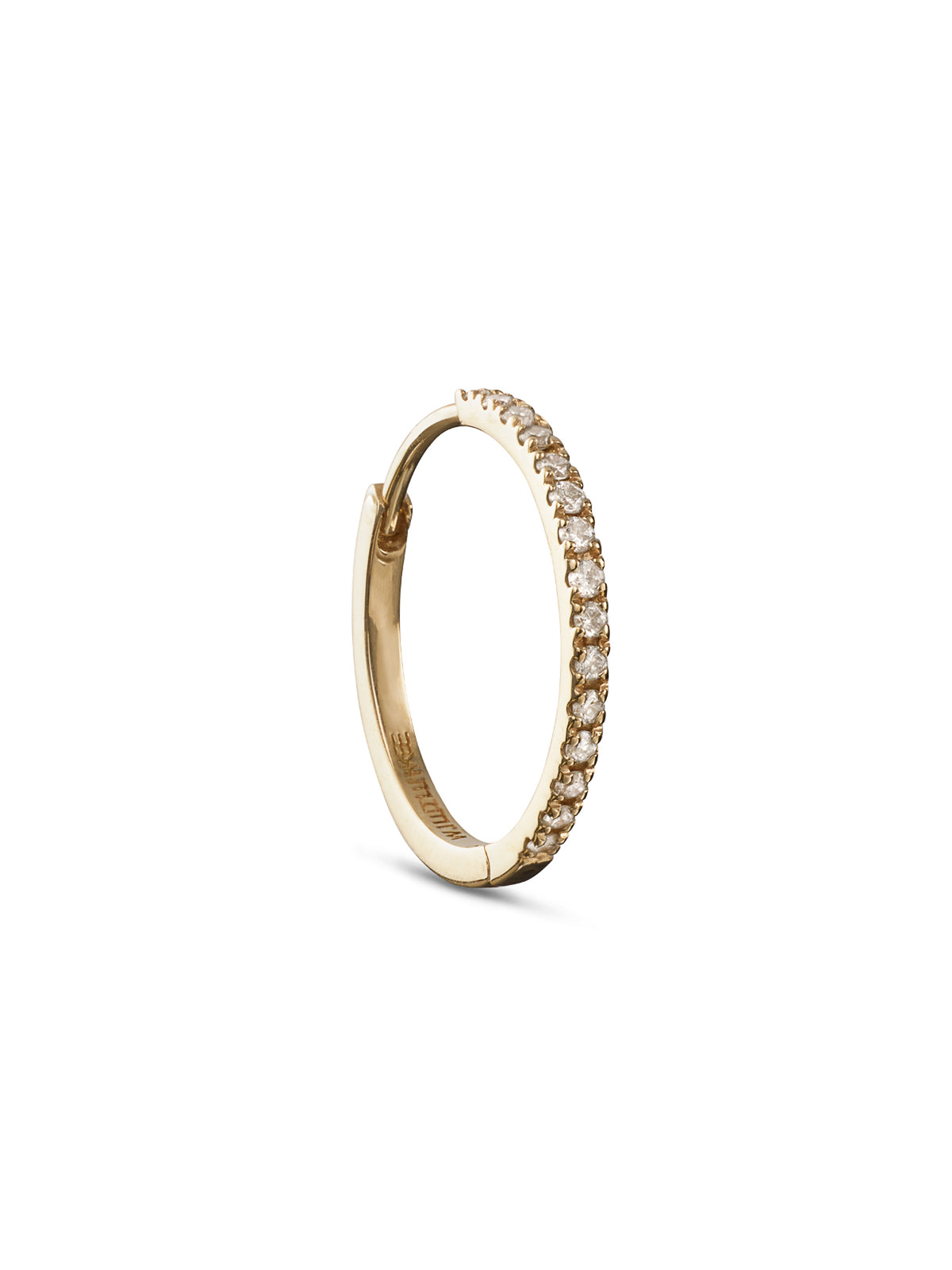 12.5mm Diamond Pavè Yellow Gold Hoop