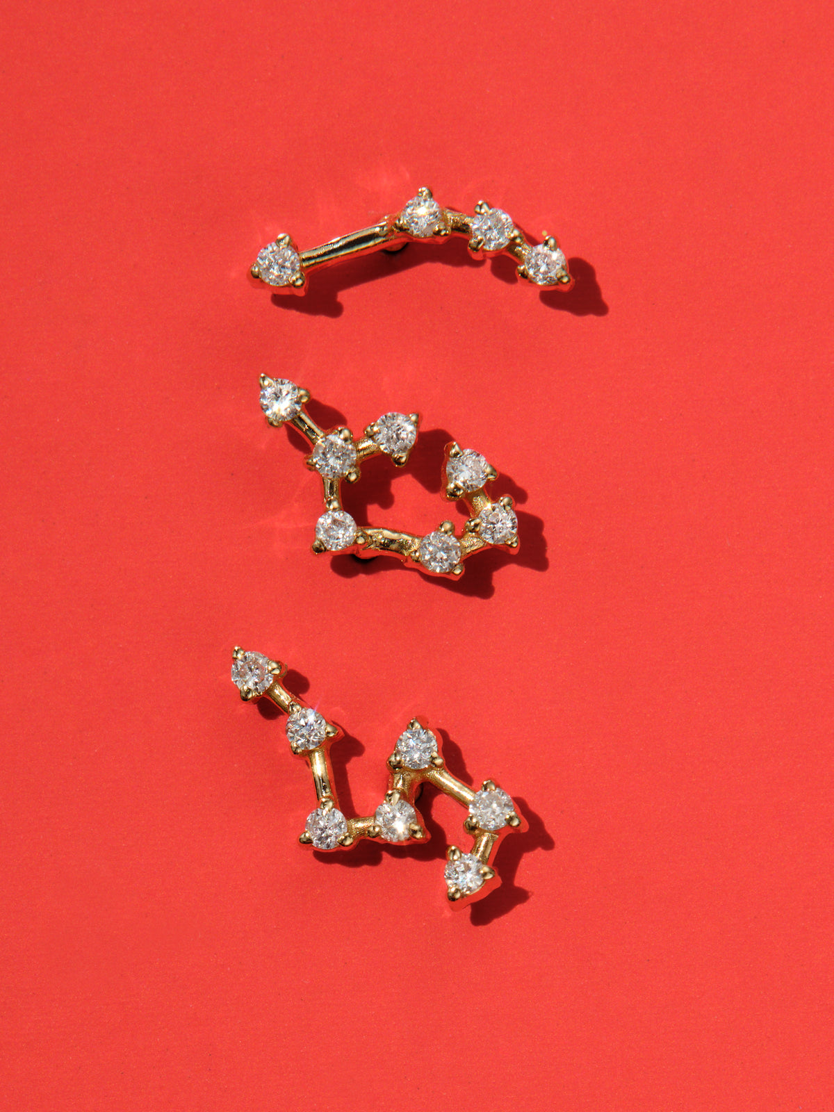 Sagittarius Constellation Yellow Gold Stud