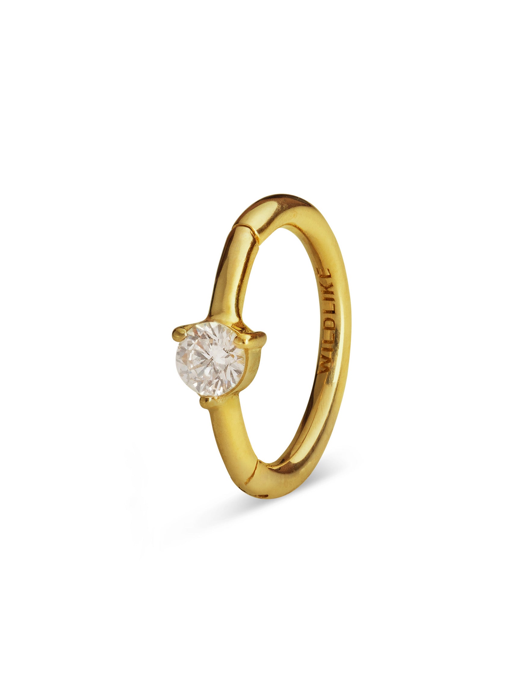 8mm Diamond Yellow Gold Single Clicker Hoop – Wildlike