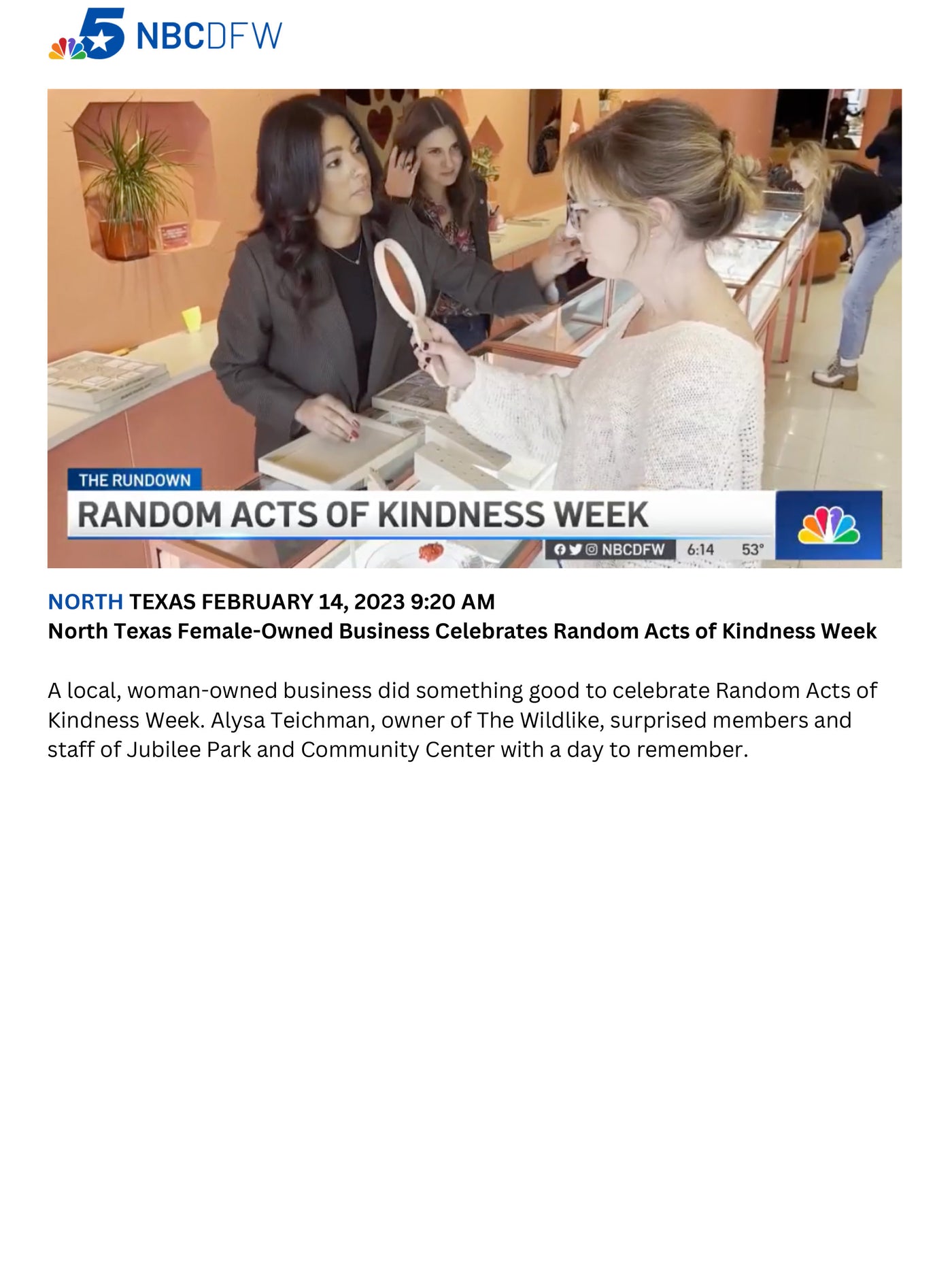 RANDOM ACTS OF KINDNESS WEEK