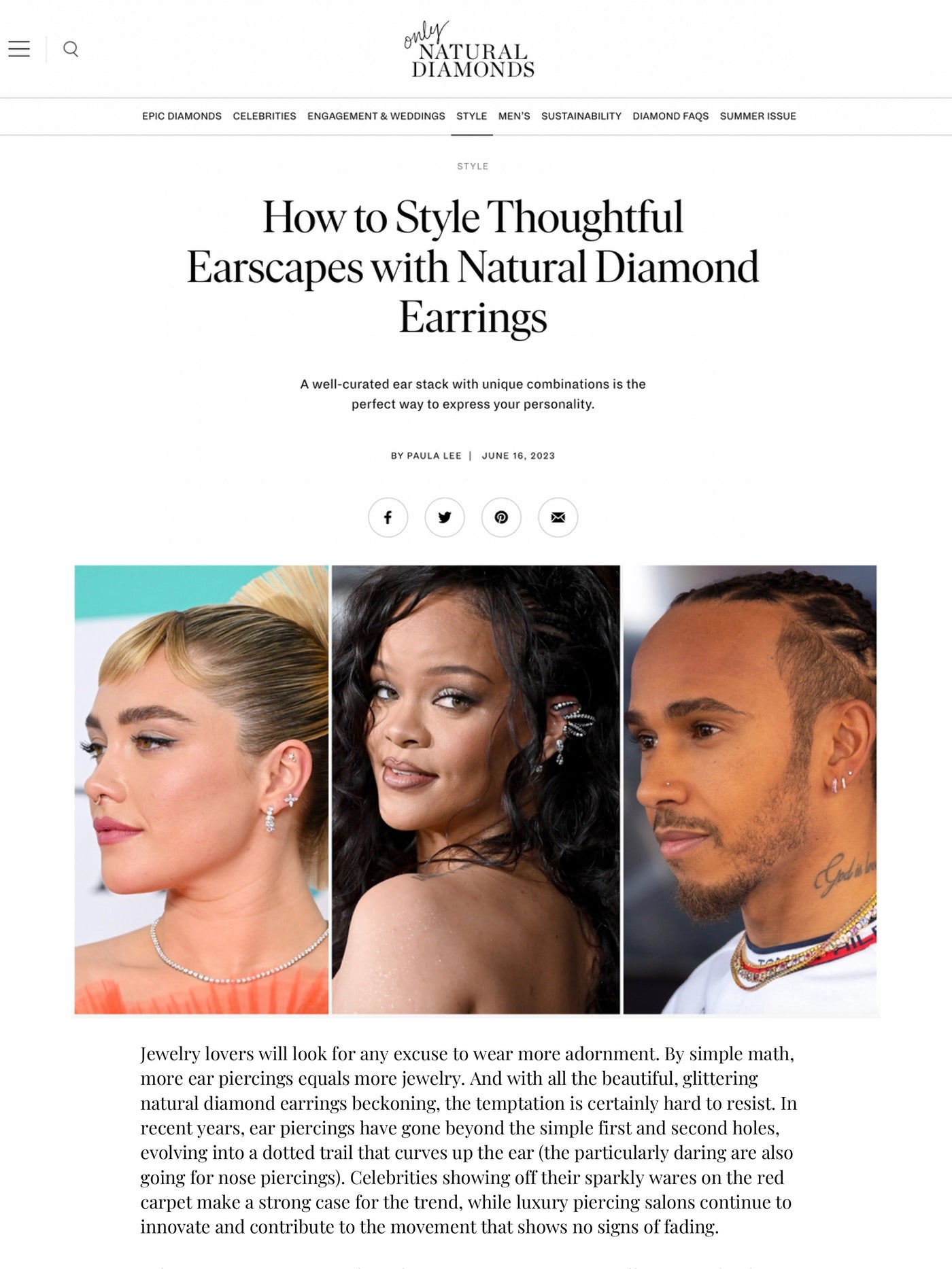 How to style thoughtful earscapes with natural diamond earrings