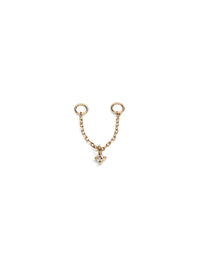 Tiny Diamond Yellow Gold Connector Chain