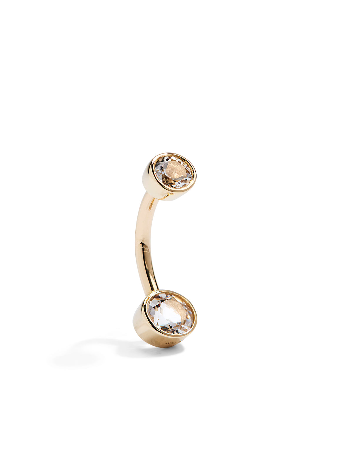 Wildlike White Topaz Yellow Gold Navel Barbell