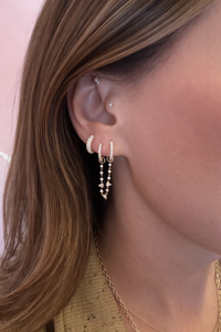 Double Lab Diamond Hoops With Diamond Chain