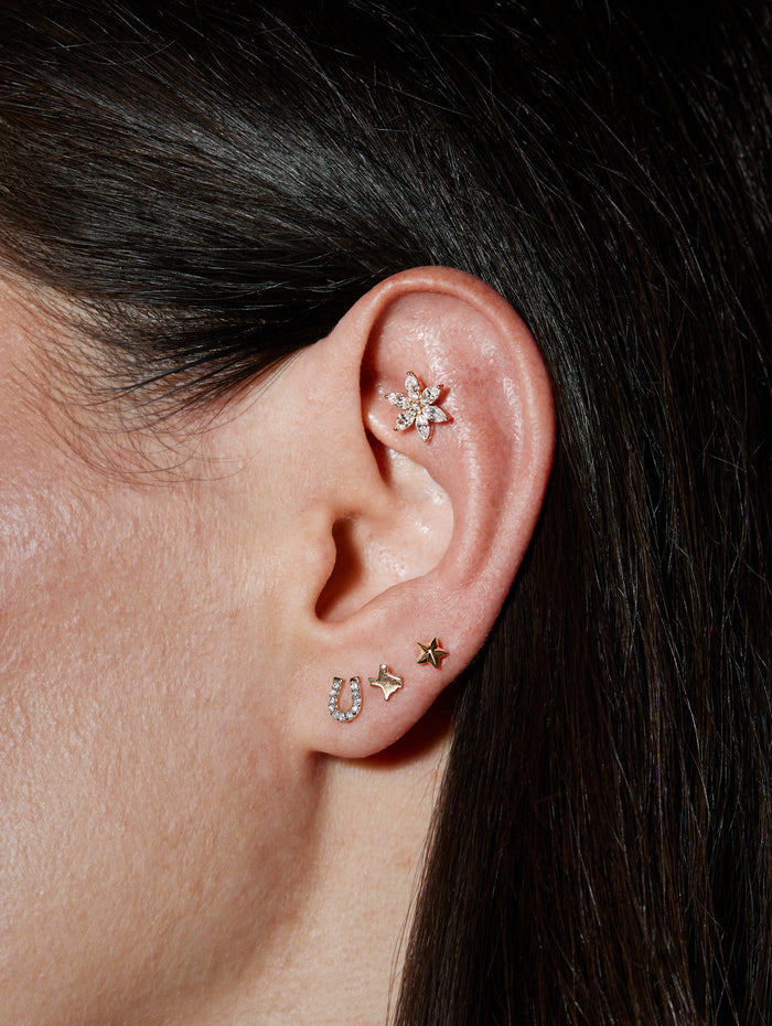 Diamond Texas Yellow Gold Stud