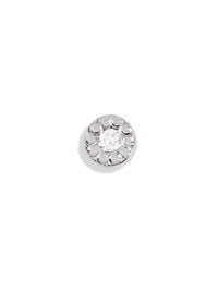 2.5mm Diamond Circle White Gold Threadless End