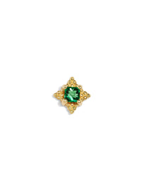 Princess Cut Emerald Mini Kandy Yellow Gold Threaded End