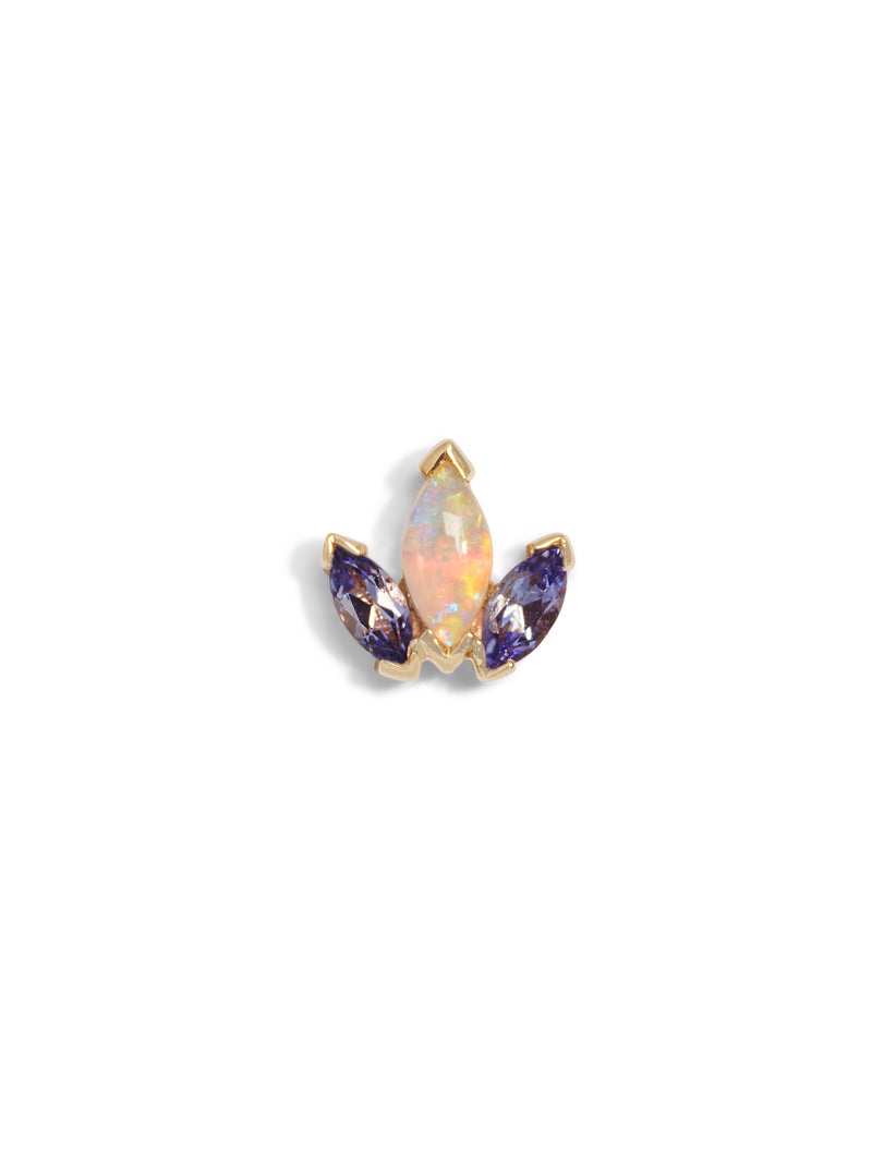 Mini AJ Tanzanite & Opal Yellow Gold Threaded End