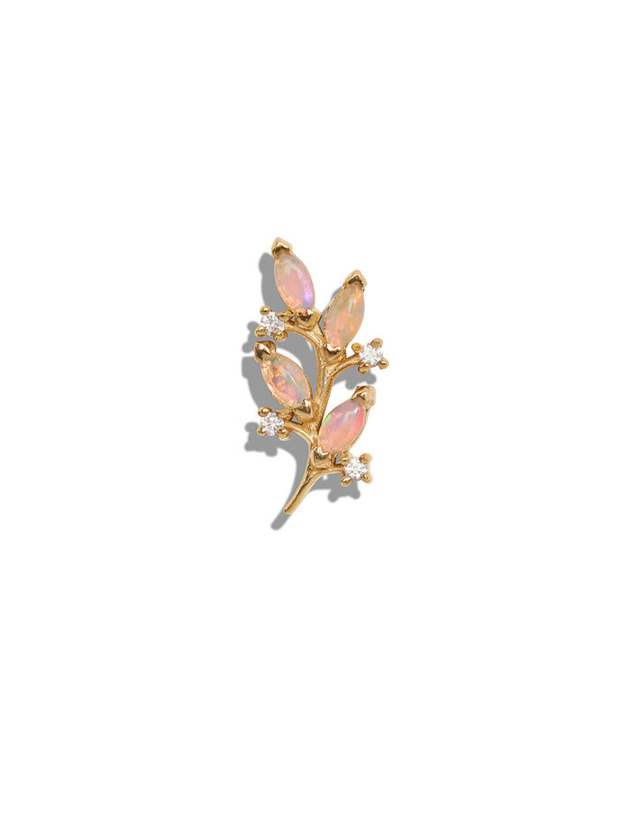 Diamond and Opal Bitter Sweet Yellow Gold Threaded End
