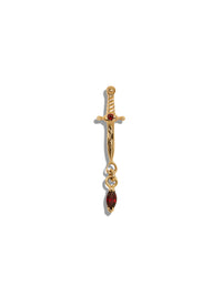 Garnet Dagger Yellow Gold Threadless End
