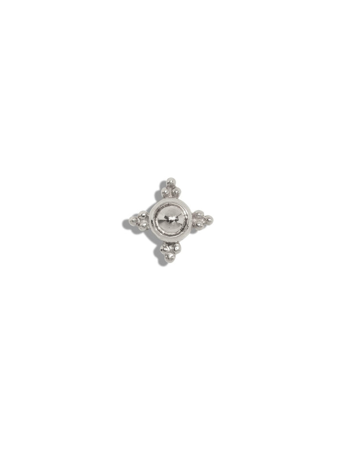 Gold Bead Mini Kandy Pin White Gold Stud