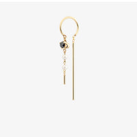 Black Diamond and Pearl Earring