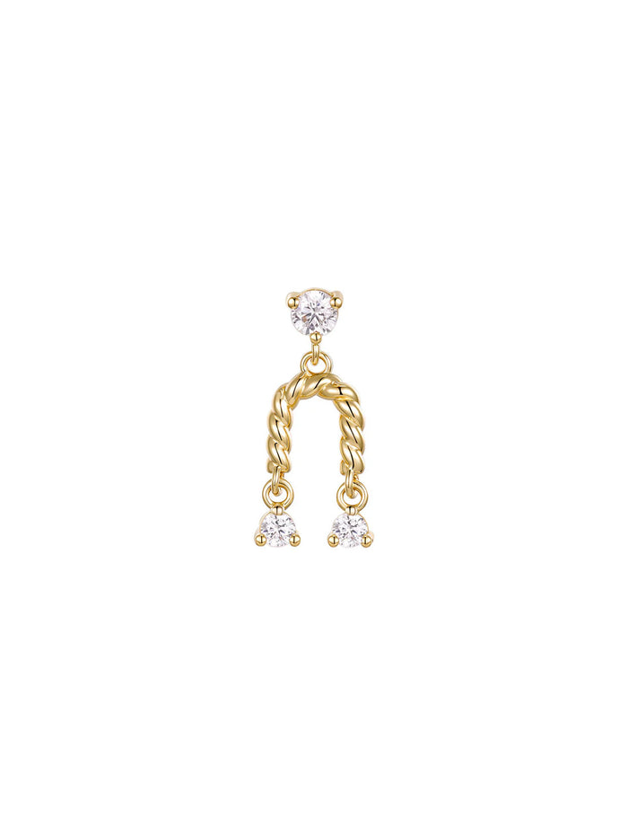 Bliss CZ Yellow Gold Threadless Stud