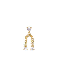 Bliss CZ Yellow Gold Threadless Stud