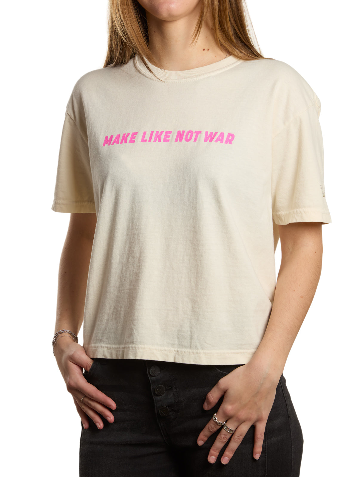 Make Like Not War Ivory Cropped Tee