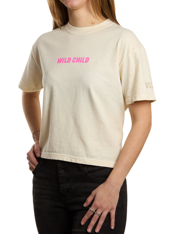 Wild Child Ivory Cropped Tee