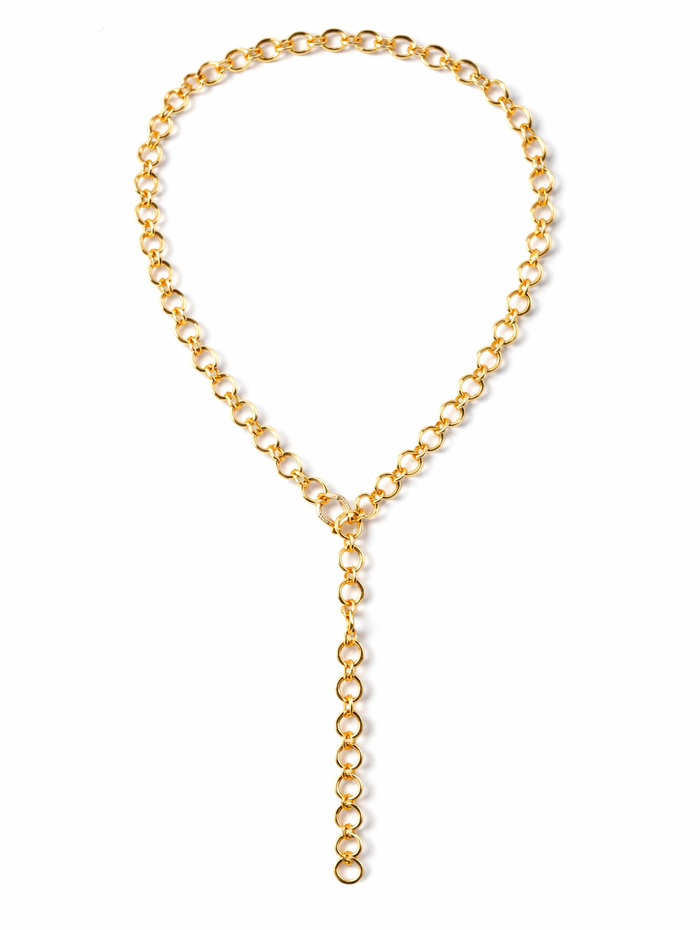 Suede Chain With Mini White Gemstone Carabiner