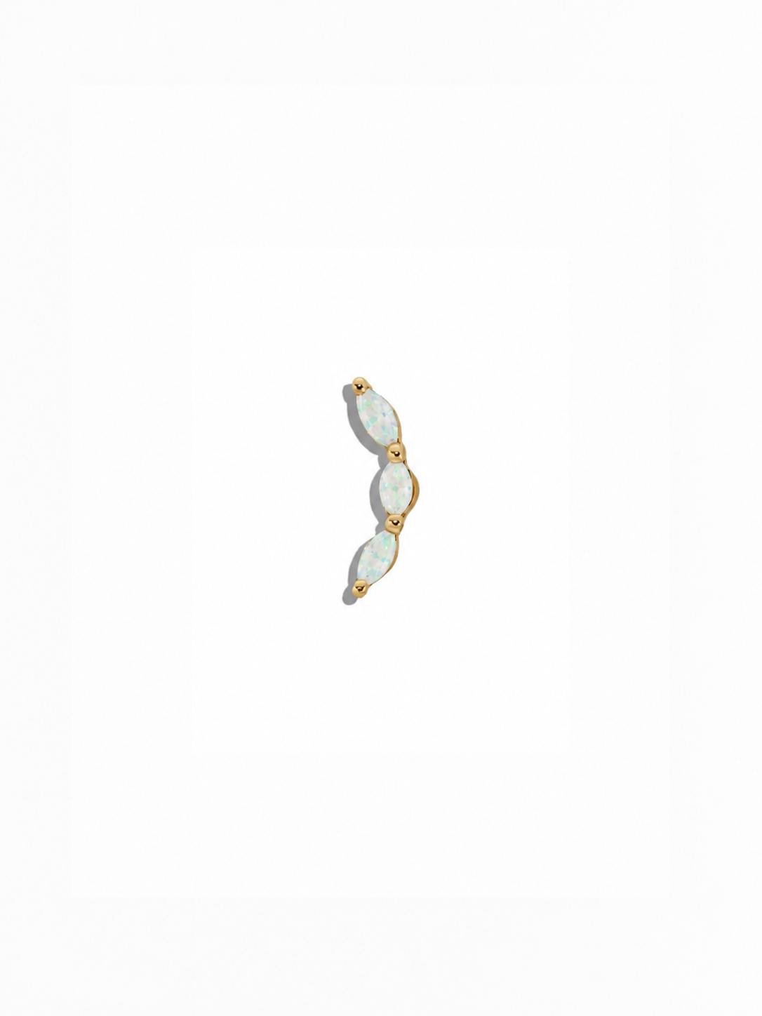 Mini Opal Marquise Curve Yellow Gold Stud