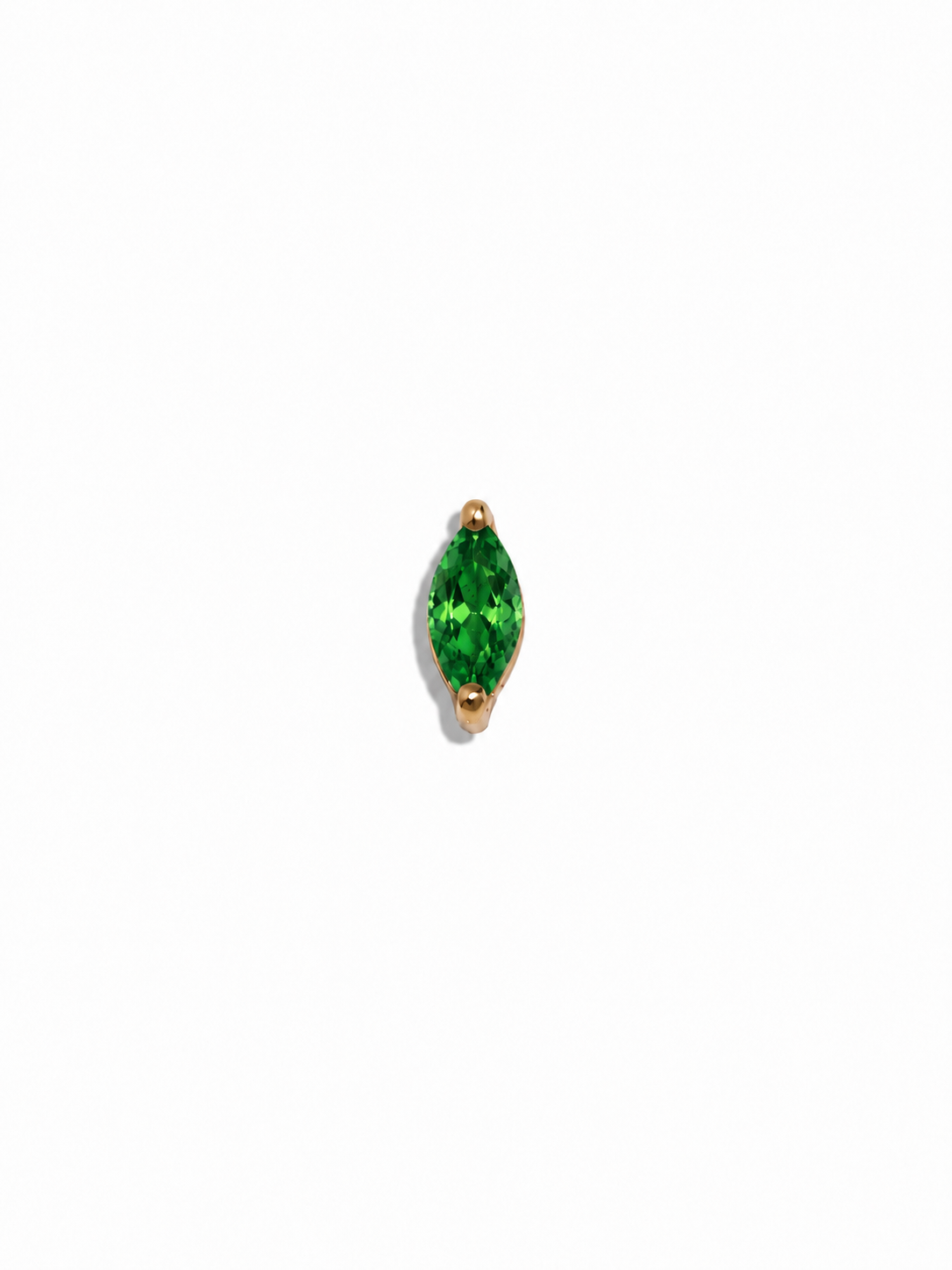 Small Tsavorite Marquise Yellow Gold Stud