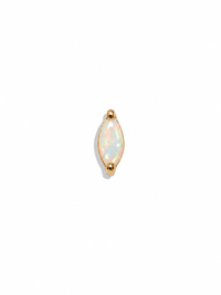 Small Opal Marquise Yellow Gold Stud