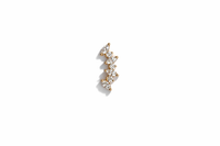 Marquise & Round Diamond Large Curve Yellow Gold Stud