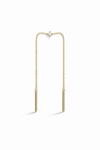 Tiny Diamond Yellow Gold Threader Chain