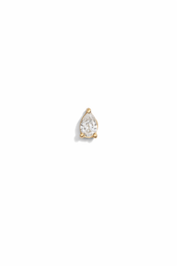 Pear Diamond Yellow Gold Stud