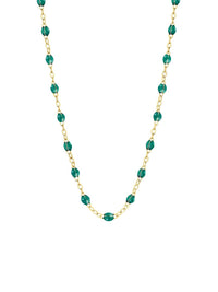 Classic Gigi Emerald Resin Yellow Gold Necklace