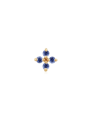 Crux Grey Blue CZ Yellow Gold Threadless End