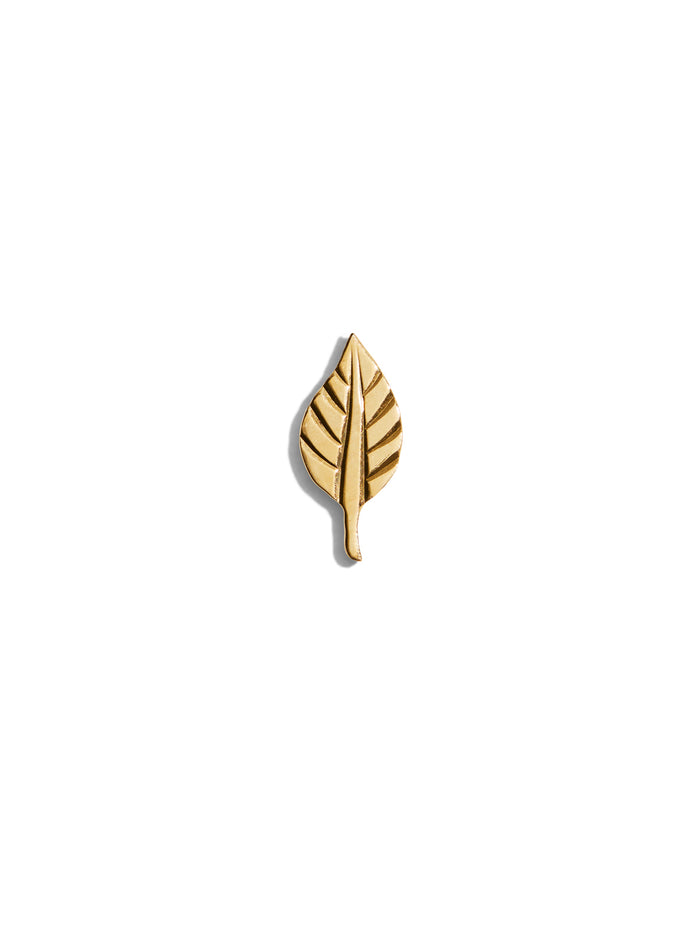 Engraved Leaf Stud