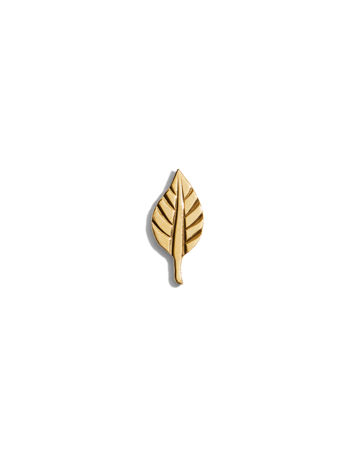 Engraved Leaf Stud