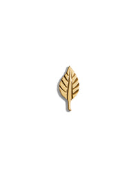 Engraved Leaf Stud
