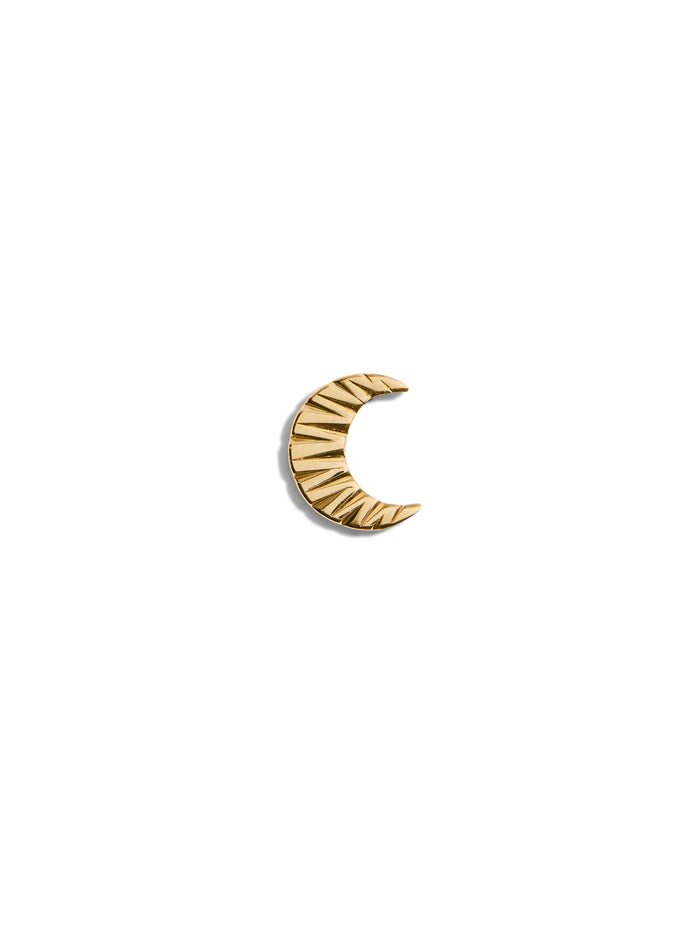 Engraved Moon Stud