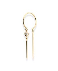 Diamond Chime Yellow Gold Hoop Earring