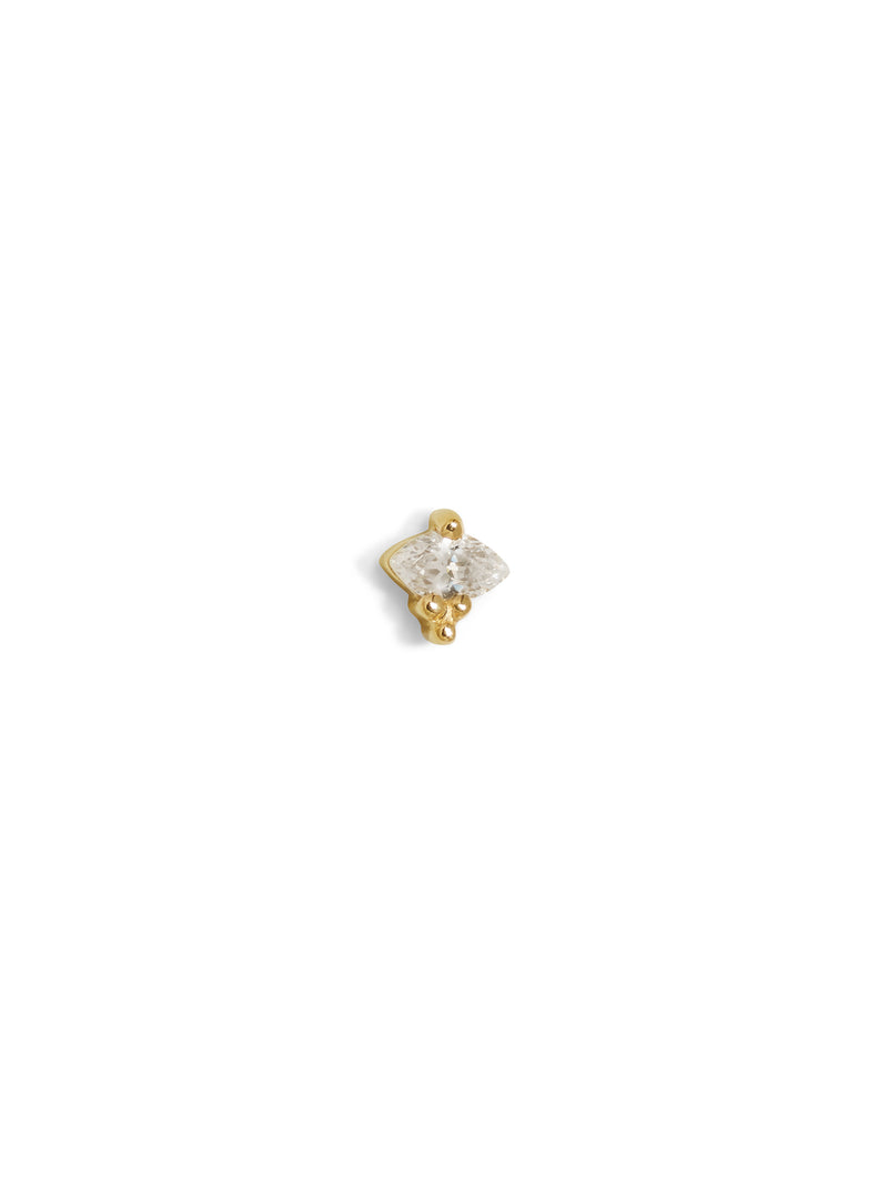 Poppy CZ Yellow Gold Threadless End