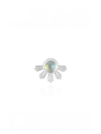 Eclipse Rainbow Moonstone White Gold Threadless End