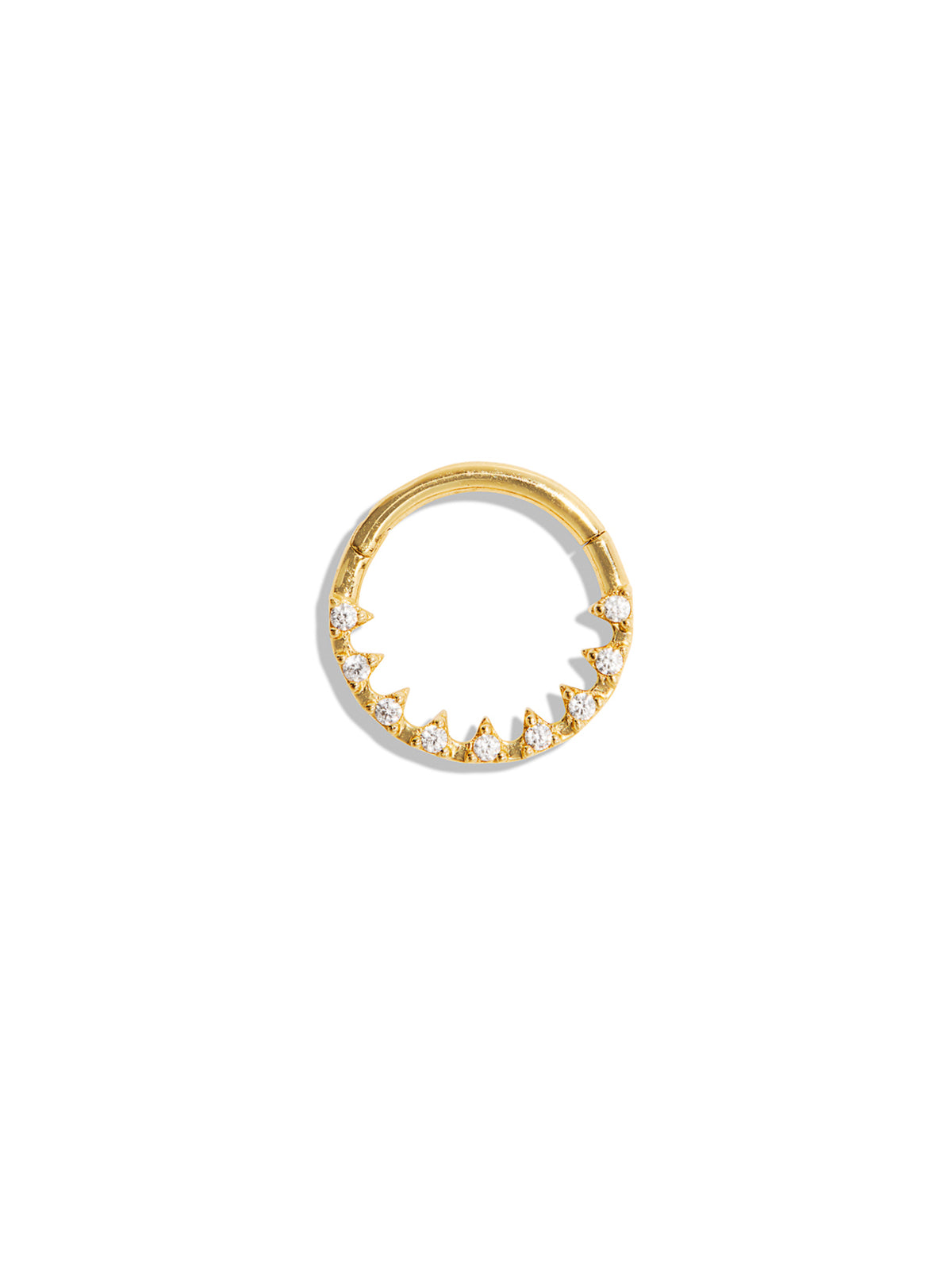 3/8" Savage Clicker Yellow Gold Hoop