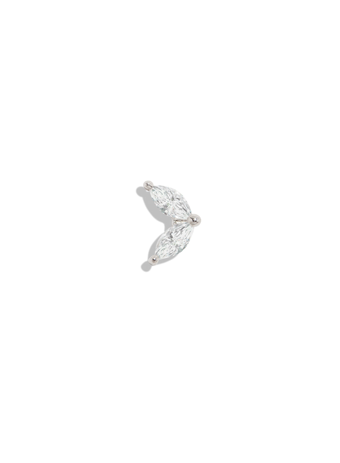 Ellie CZ White Gold Threadless End