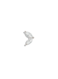 Ellie CZ White Gold Threadless End