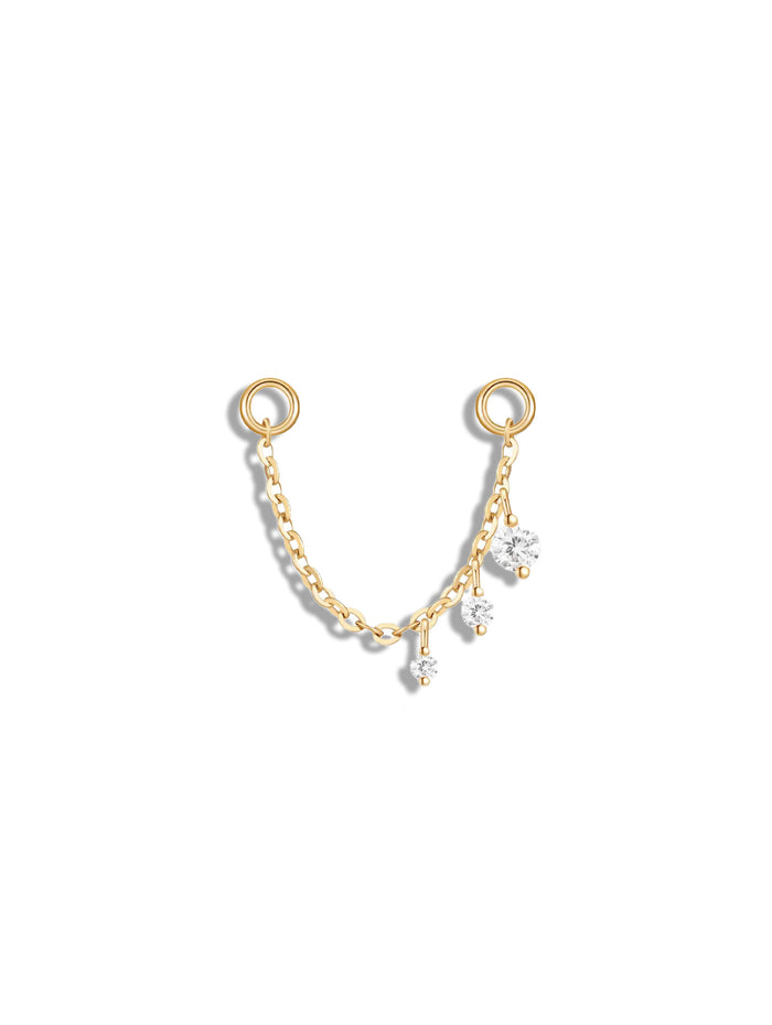 Novella CZ Yellow Gold Chain- Right Orientation