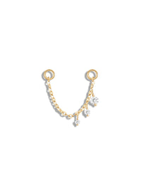 Novella CZ Yellow Gold Chain- Right Orientation