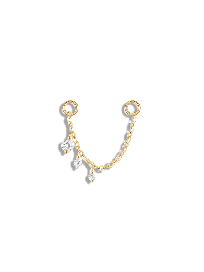 Novella CZ Yellow Gold Chain- Left Orientation