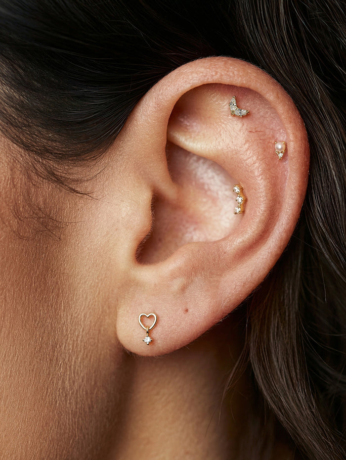 Ellie CZ Yellow Gold Threadless End