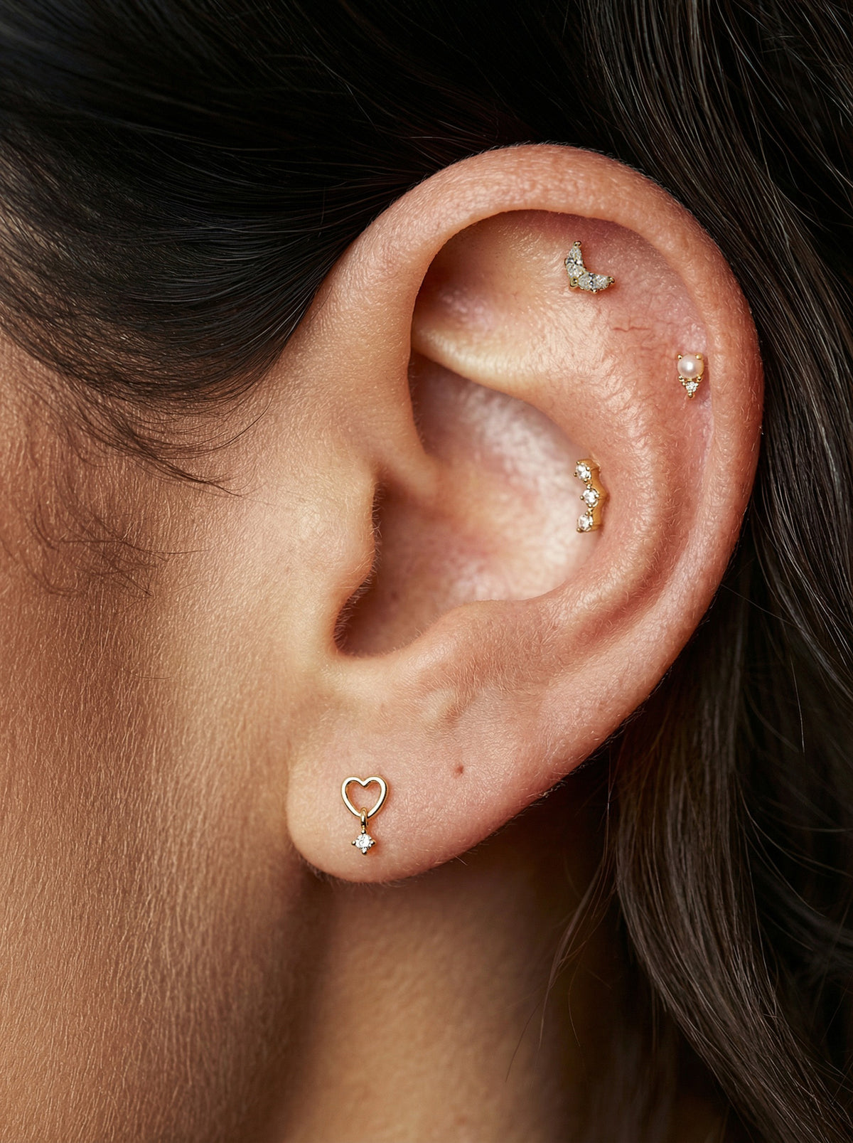 Ellie CZ Yellow Gold Threadless End