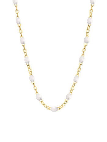 Classic Gigi White Resin Yellow Gold Necklace