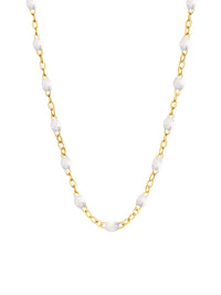 Classic Gigi White Resin Yellow Gold Necklace