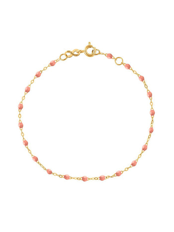 Classic Gigi Baby Pink Resin Yellow Gold Bracelet