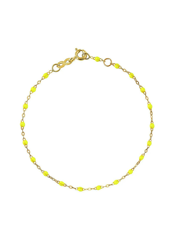 Classic Gigi Lime Resin Yellow Gold Bracelet