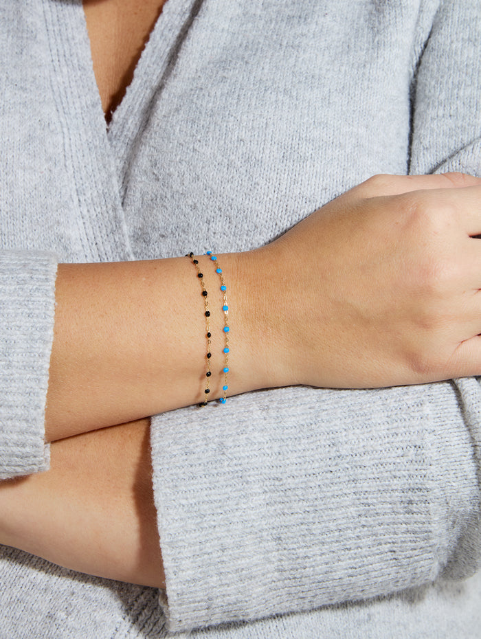 Classic Gigi Black Resin Yellow Gold Bracelet