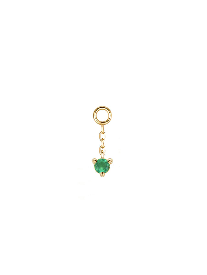 Green Chalcedony Gia On Chain Yellow Gold Charm